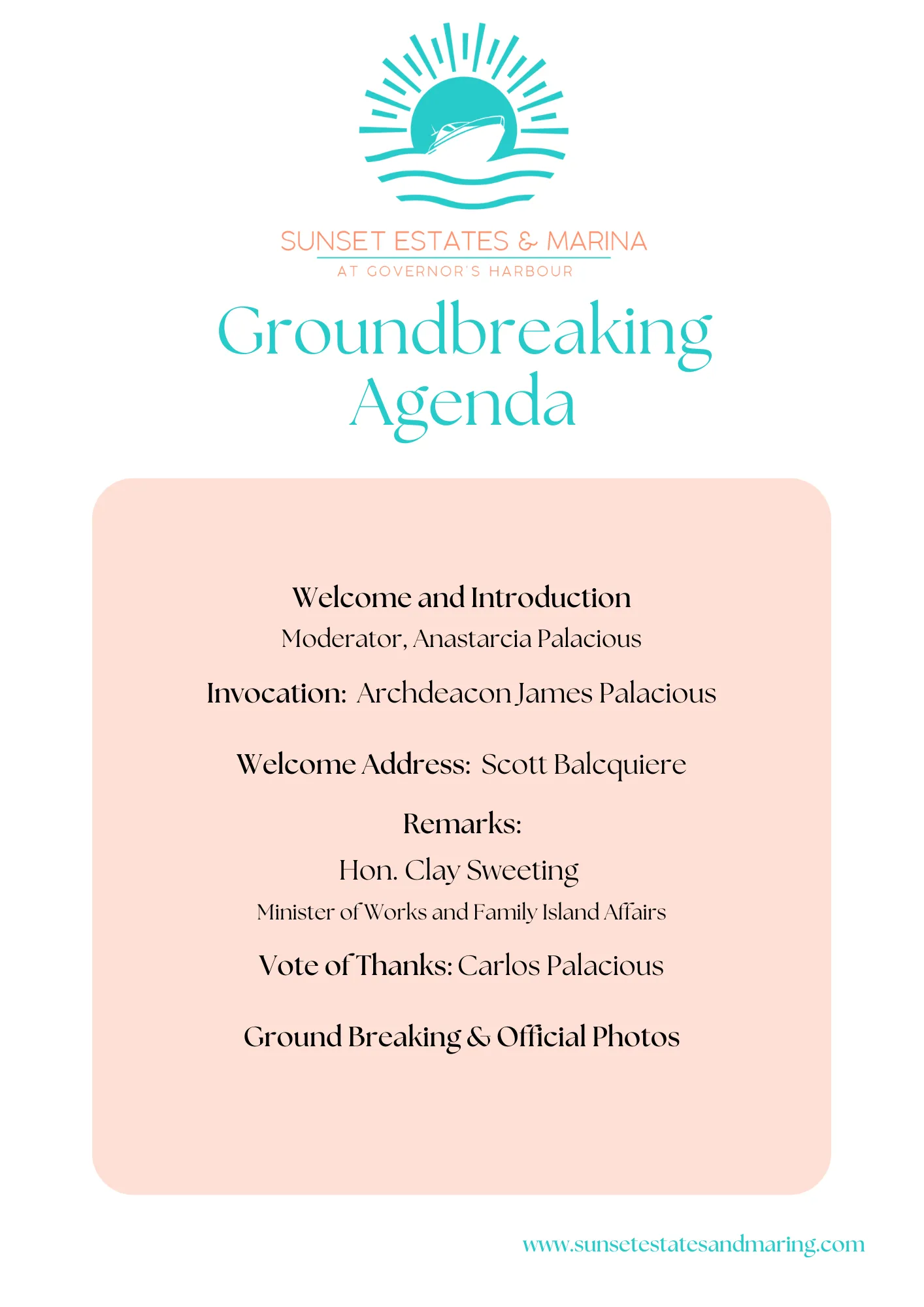 Groundbreaking Agenda